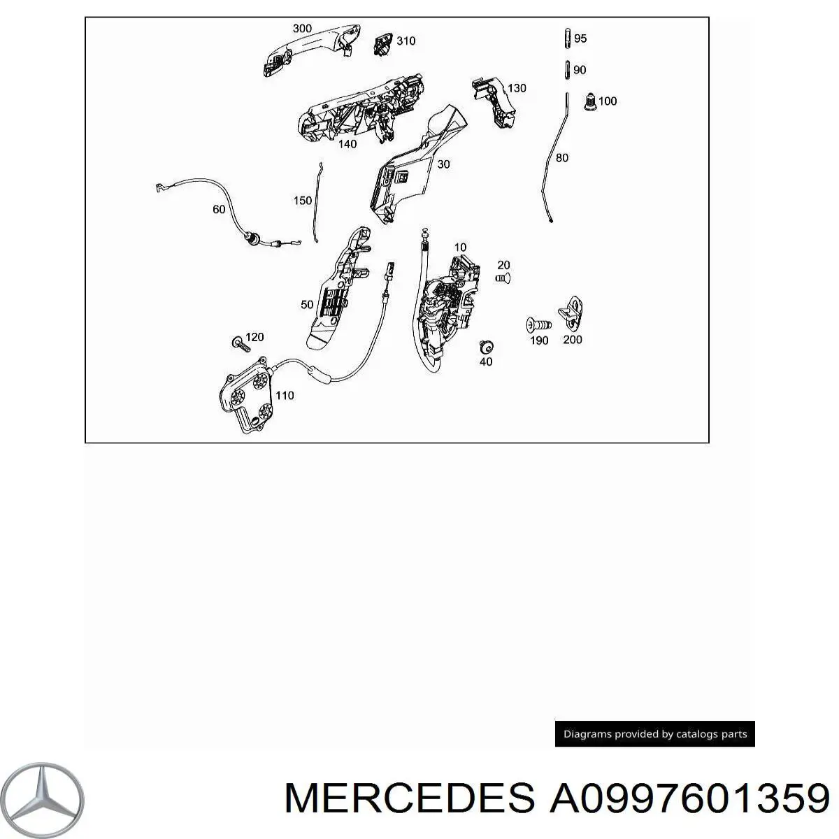 A0997601359 Mercedes Manija exterior izquierda de puerta delantera