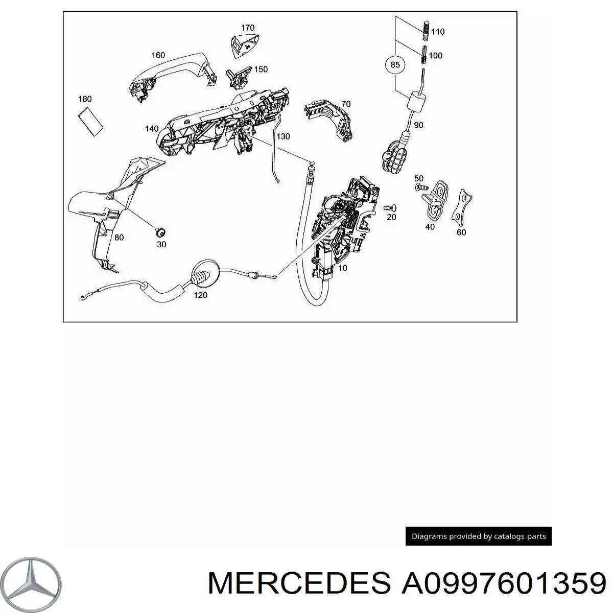Manija exterior izquierda de puerta delantera Mercedes A0997601359 precio, desde 69,70 EUR