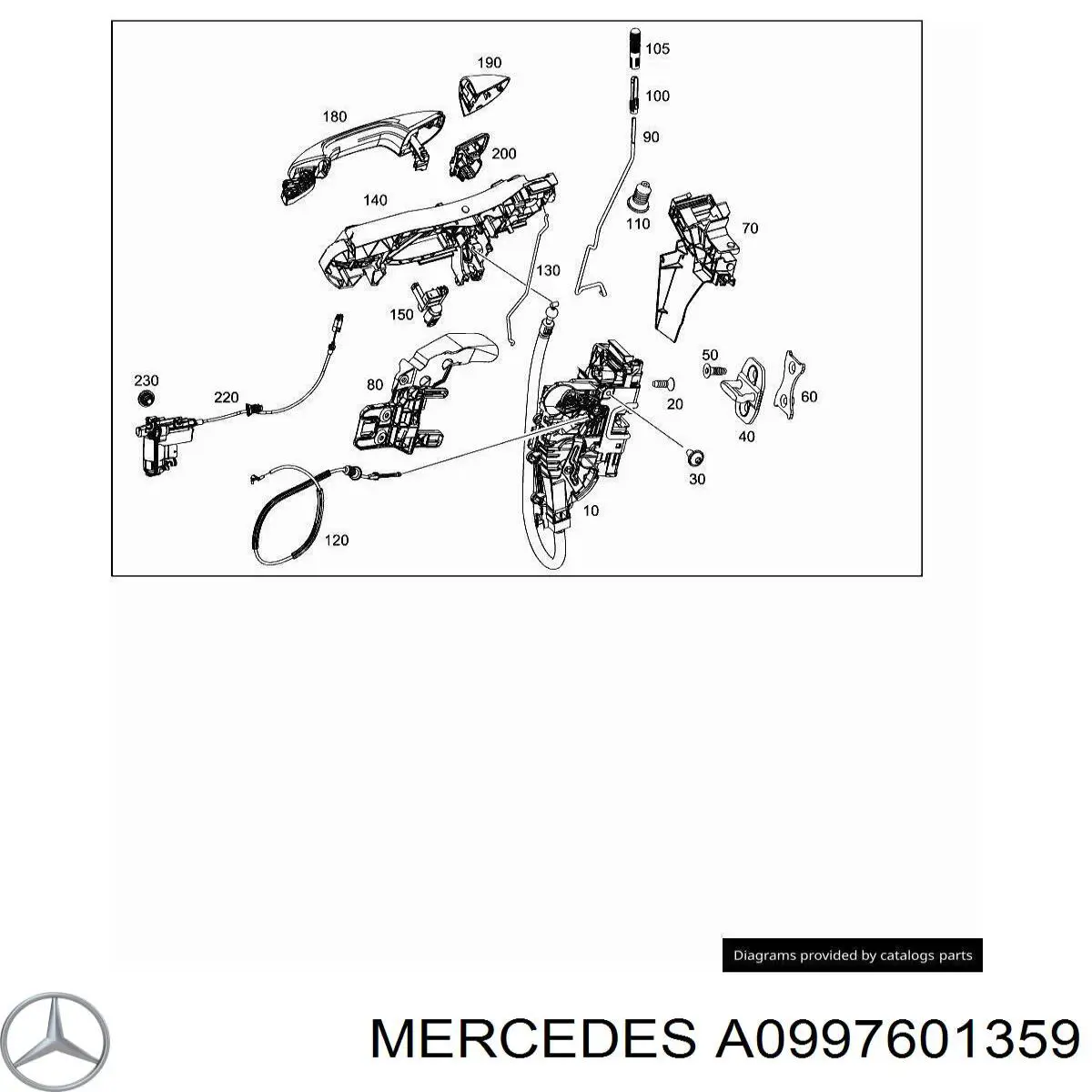 A09976013599999 Mercedes tirador de puerta exterior delantero izquierda