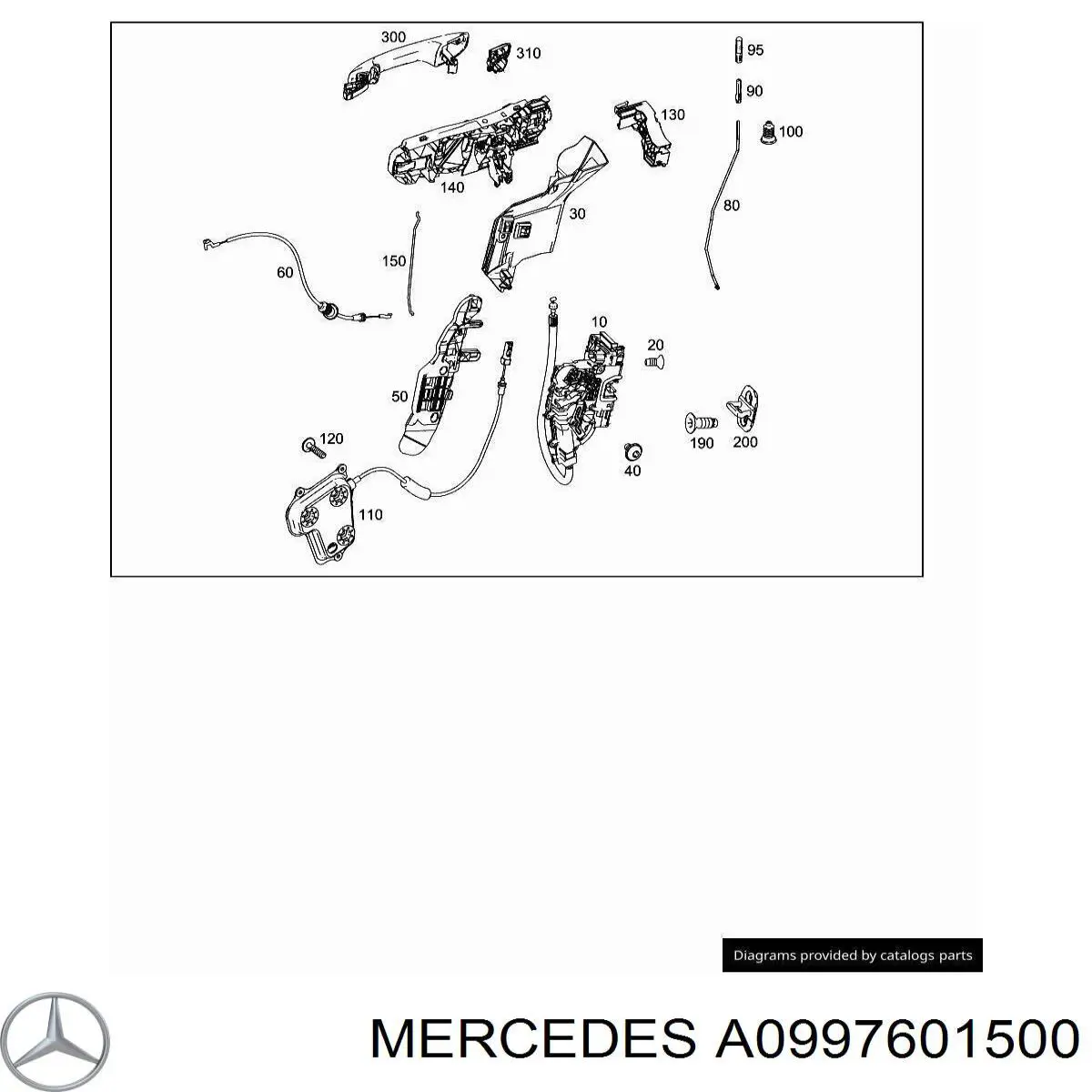 Comprar A0997601500 Mercedes Soporte de manija exterior de puerta delantera izquierda