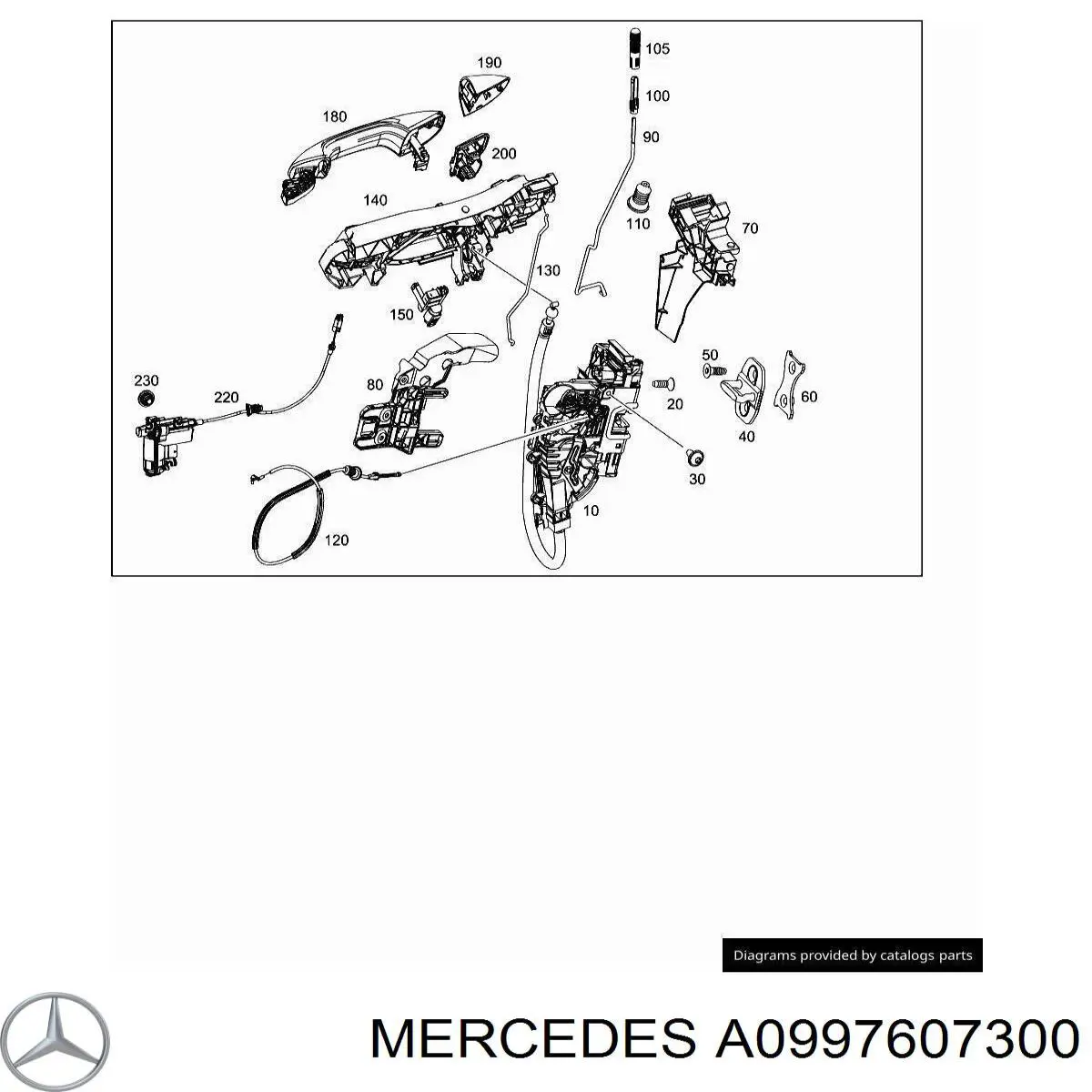 A09976073009999 Mercedes tirador de puerta exterior delantero izquierda