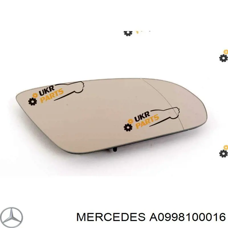A0998100016 Mercedes cristal de espejo retrovisor exterior derecho