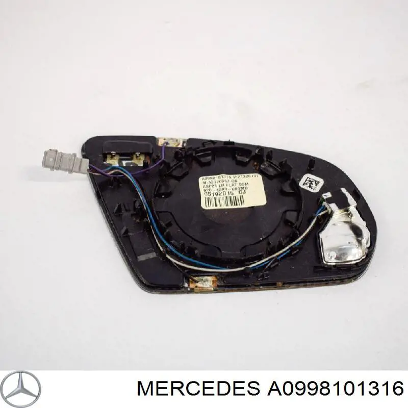 Cristal de espejo retrovisor exterior izquierdo Mercedes A0998101316 precio, desde 215,89 EUR