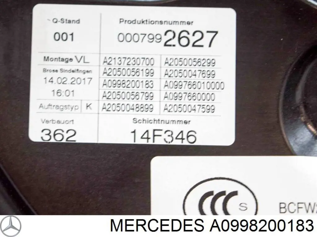Comprar A0998200183 Mercedes Lámpara de iluminación de la manija de la puerta delantera