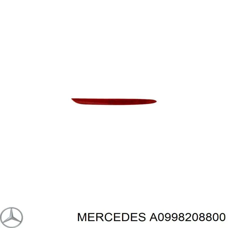 A0998208800 Mercedes reflector, parachoques trasero, derecho