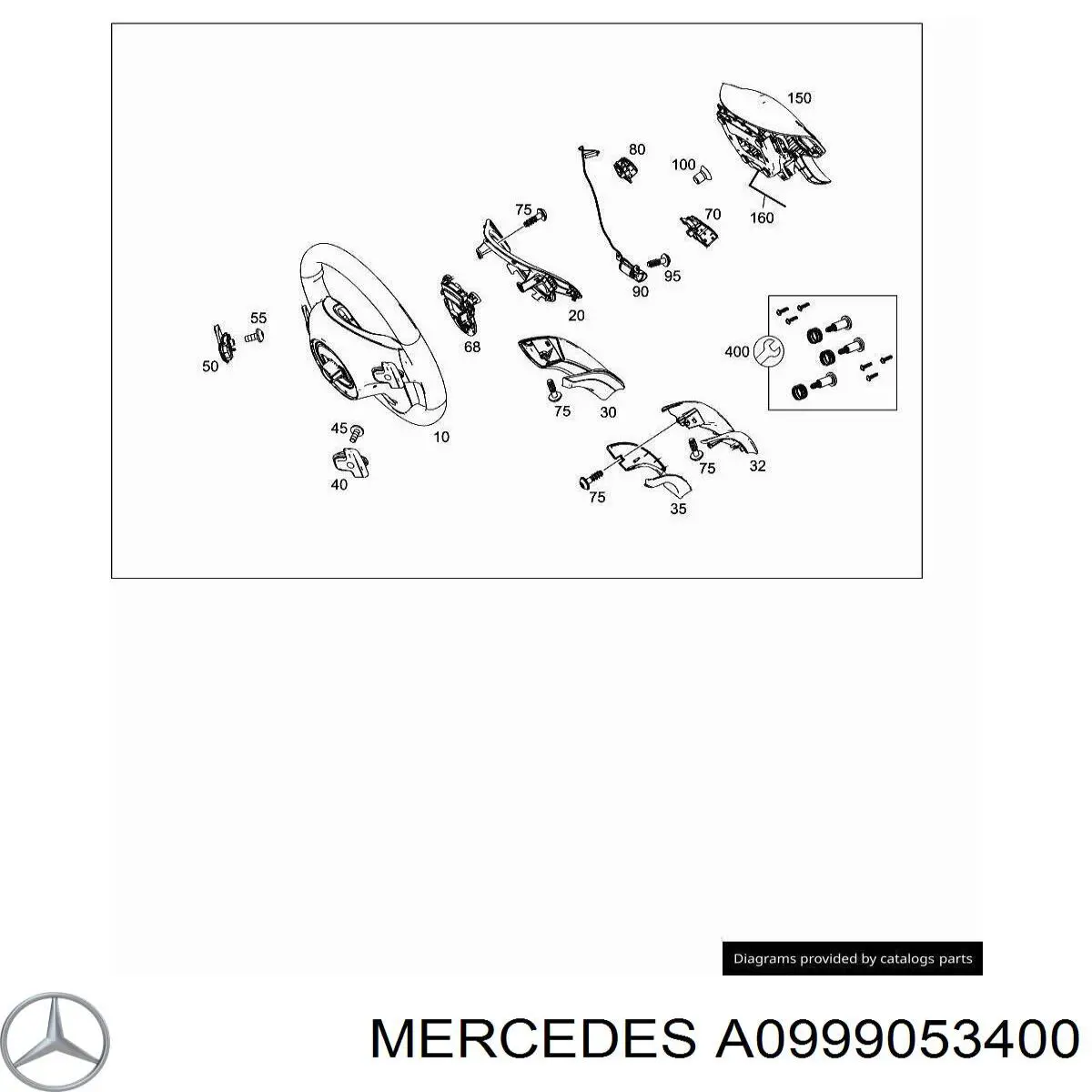 A09990534009051 Mercedes Mecanismo de cambio de marchas bajo el volante