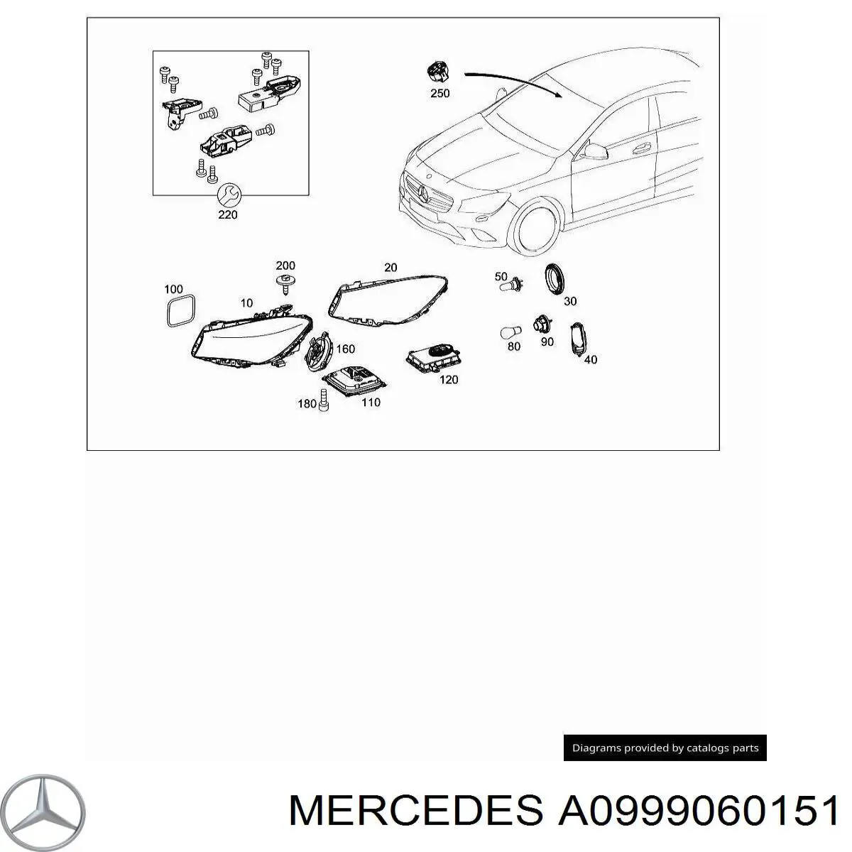 Comprar A0999060151 Mercedes Luz diurna izquierda