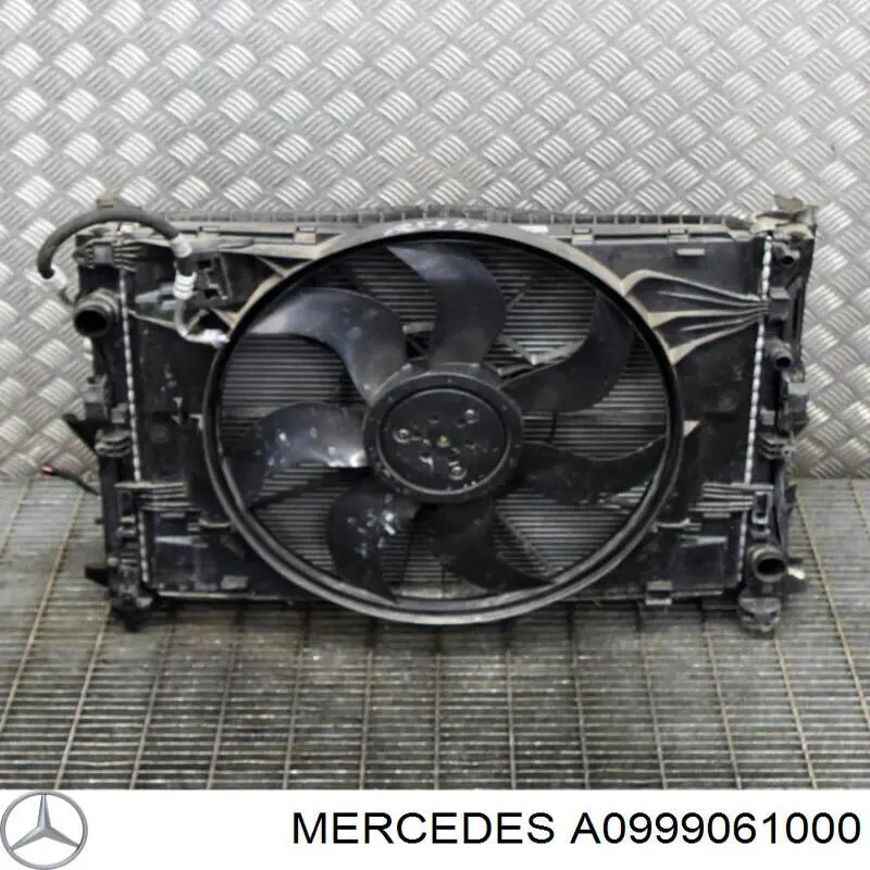A0999061000 Mercedes difusor de radiador, ventilador de refrigeración, condensador del aire acondicionado, completo con motor y rodete