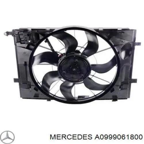 A0999061800 Mercedes difusor de radiador, ventilador de refrigeración, condensador del aire acondicionado, completo con motor y rodete