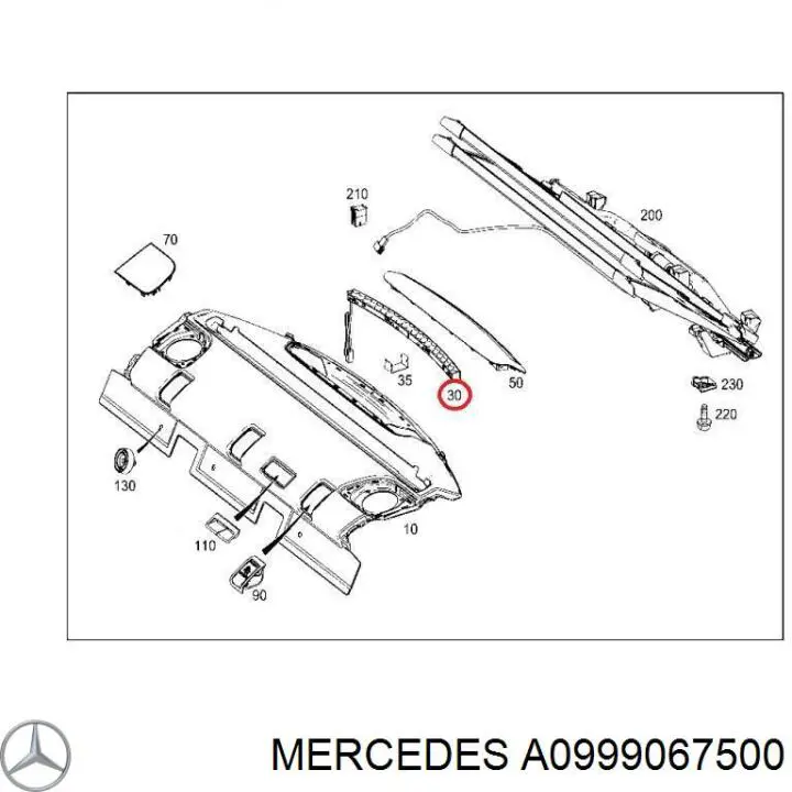 A0999067500 Mercedes lampara de luz de freno adicional