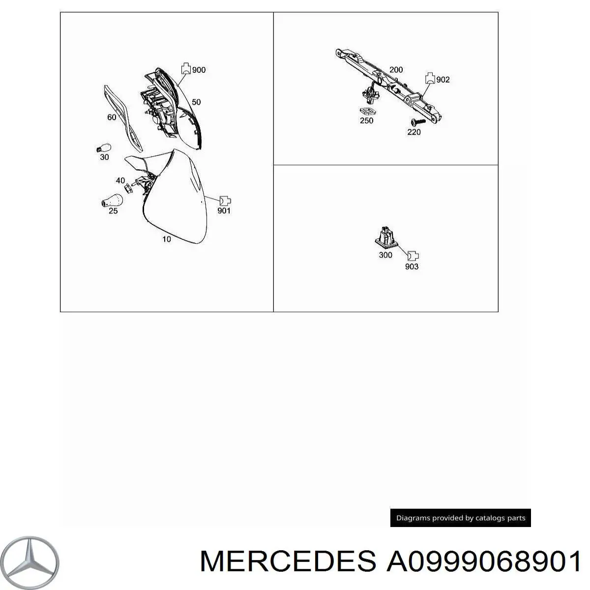 0999068901 Mercedes lampara de luz de freno adicional