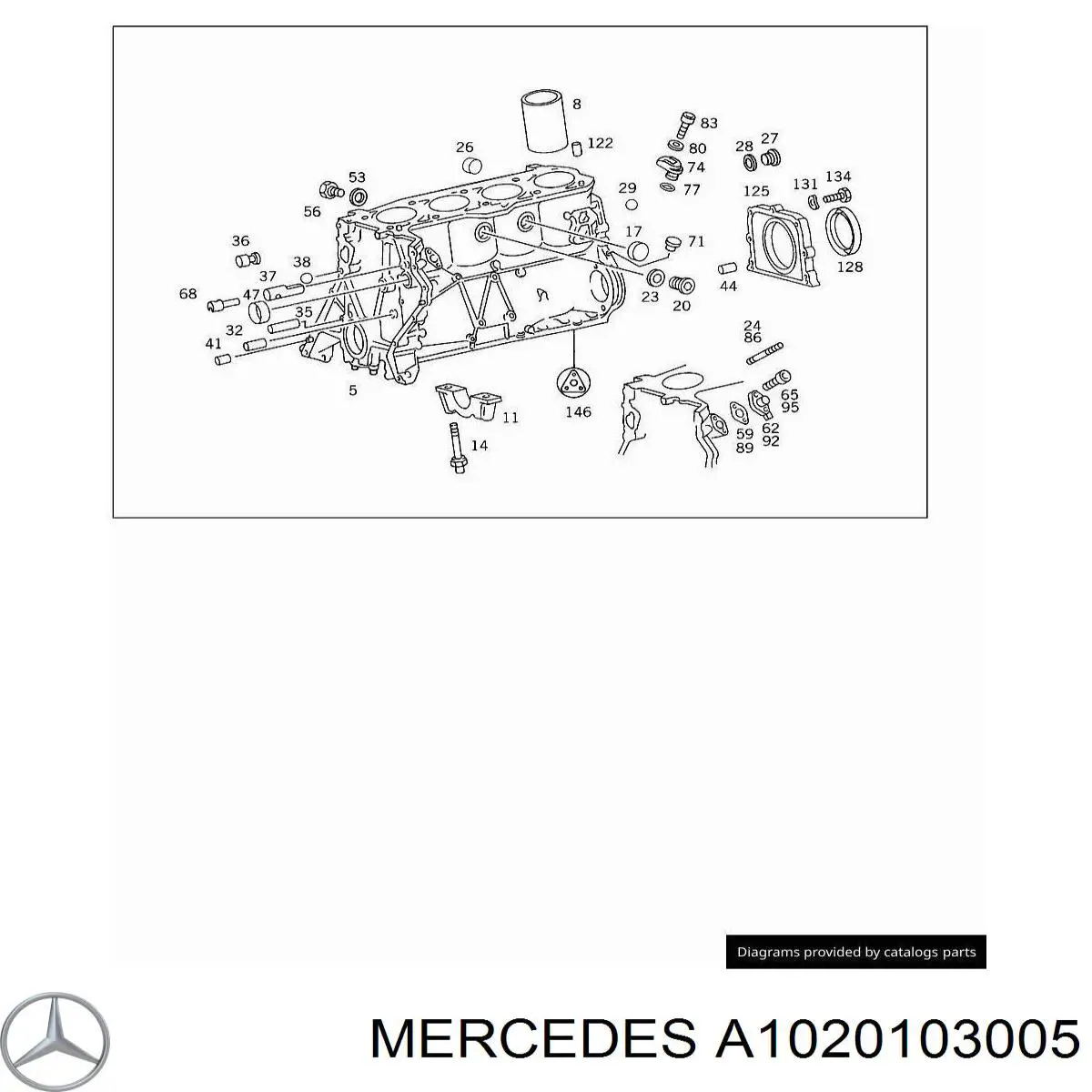 1020103005 Mercedes juego completo de juntas, motor, inferior