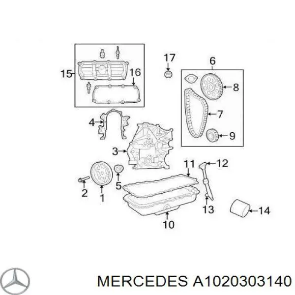 Juego de cojinetes de cigüeñal, cota de reparación (+0,25 mm) Mercedes A1020303140 precio, desde 16,20 EUR