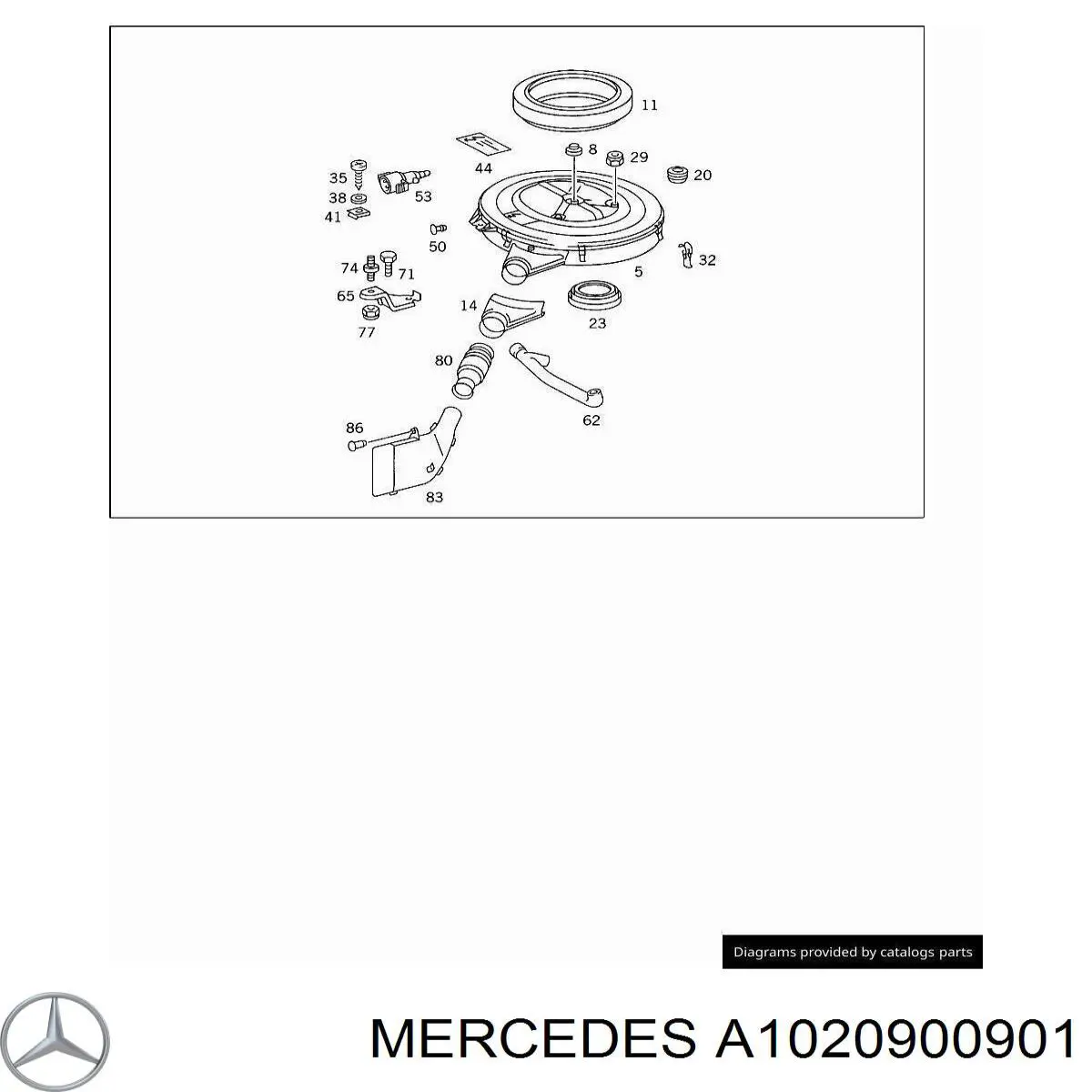 A1020900901 Mercedes casco de filtro de aire