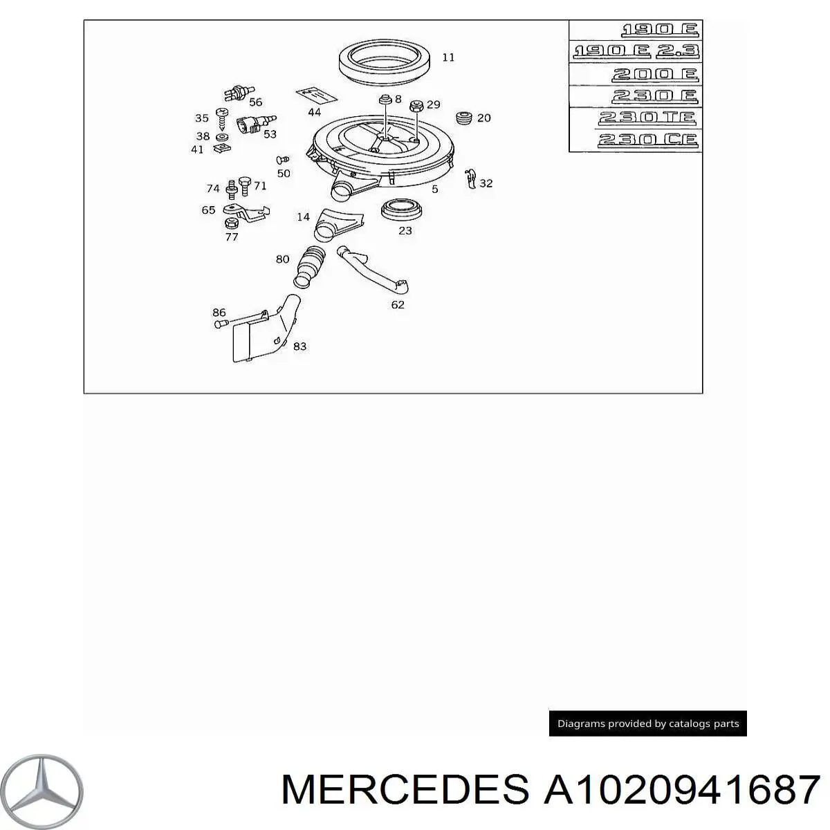 Entrada del filtro de aire Mercedes 1020941687 precio, desde 65,42 EUR