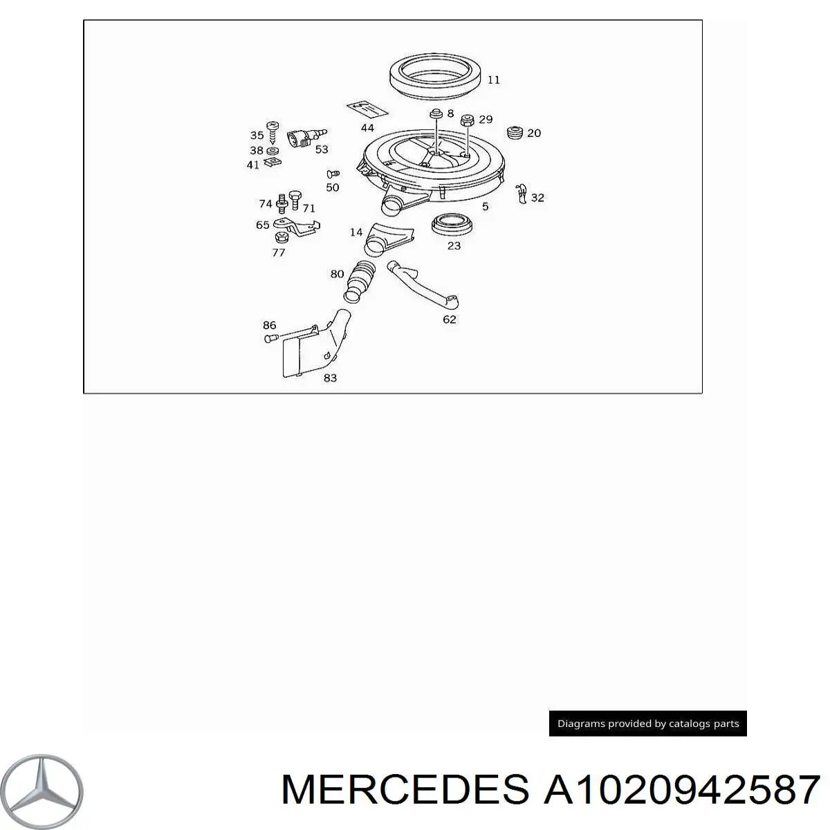 A1020942587 Mercedes tubo de ventilacion del carter (separador de aceite)