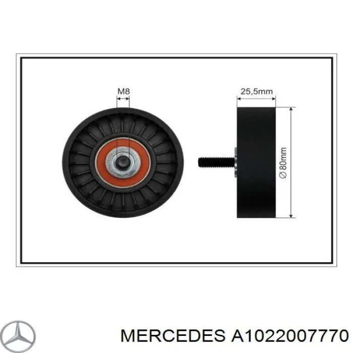 1022007770 Mercedes tensor de correa, correa poli v