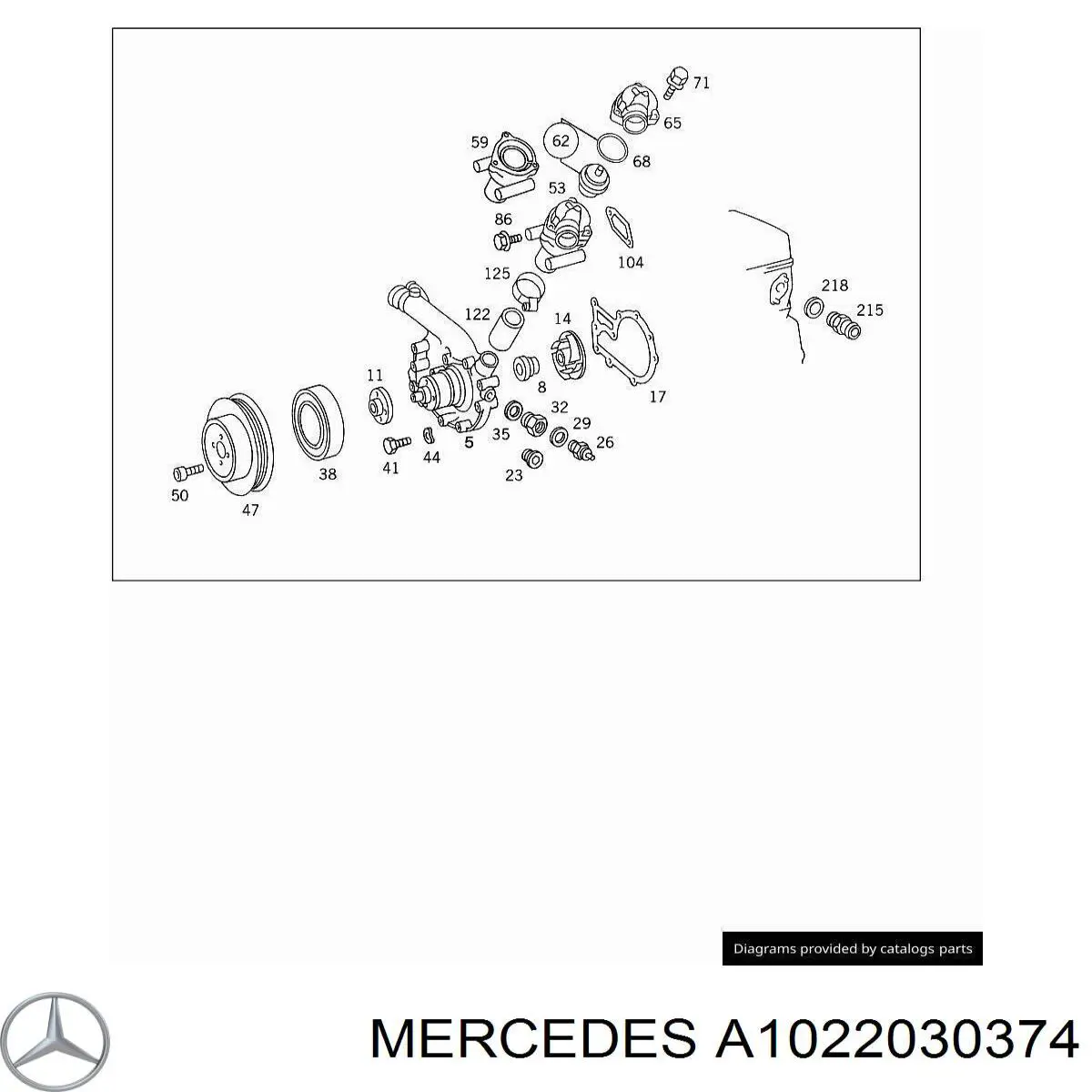 Comprar A1022030374 Mercedes Tapa de termostato