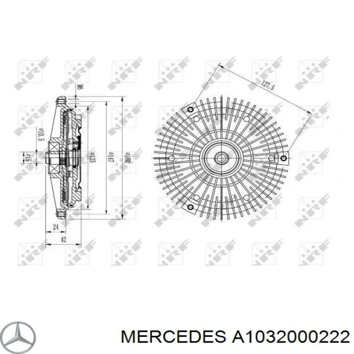 A1032000222 Mercedes embrague, ventilador del radiador