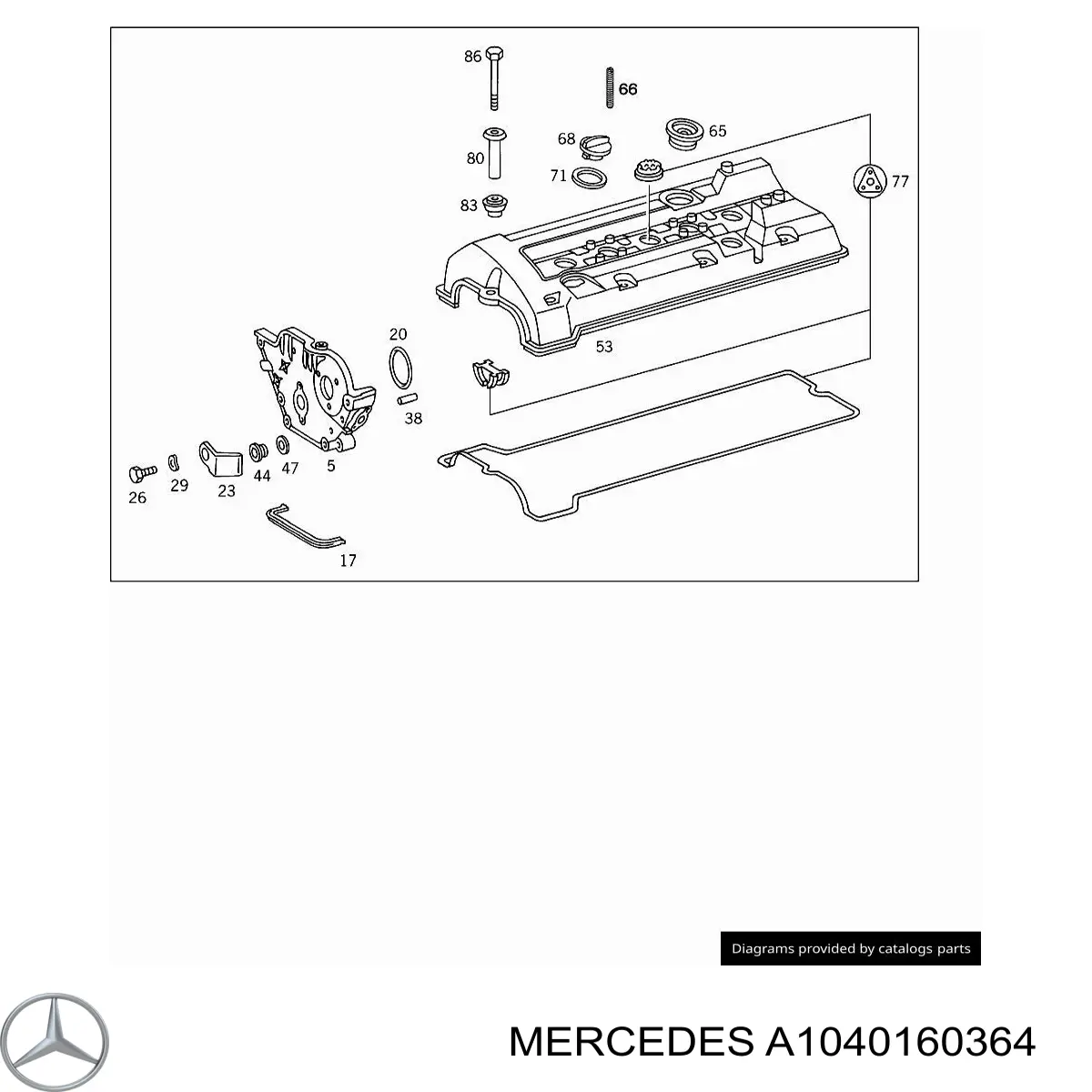 Casquillo de sujeción de la tapa de válvulas para Mercedes E (T124)