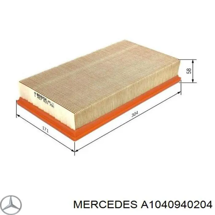 A1040940204 Mercedes filtro de aire