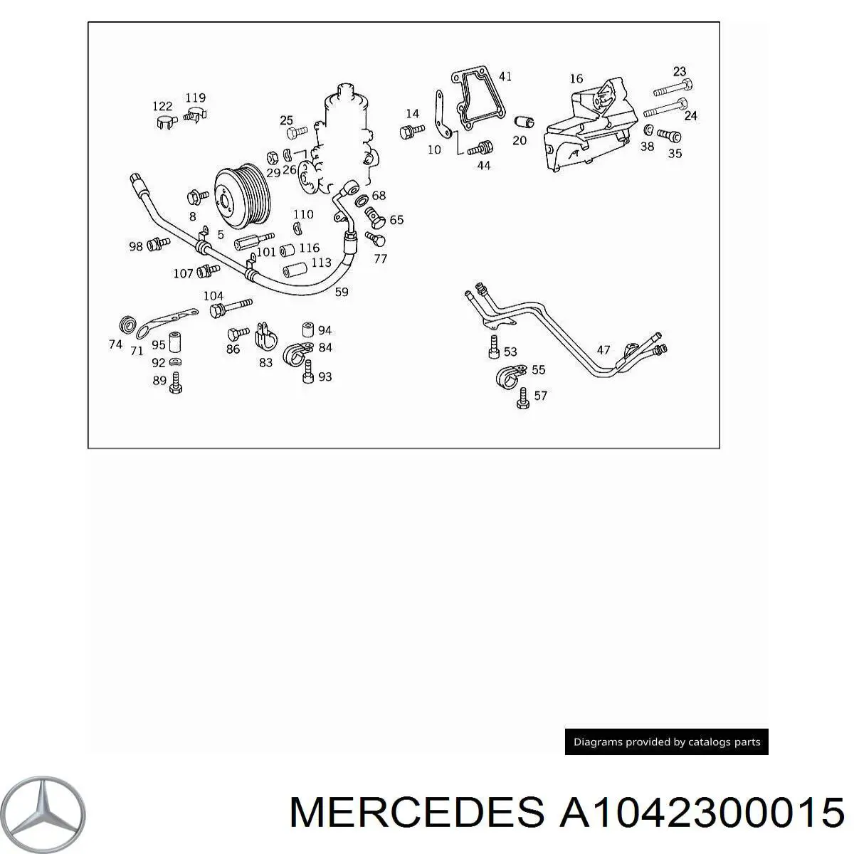 Comprar A1042300015 Mercedes Polea de la bomba de dirección asistida