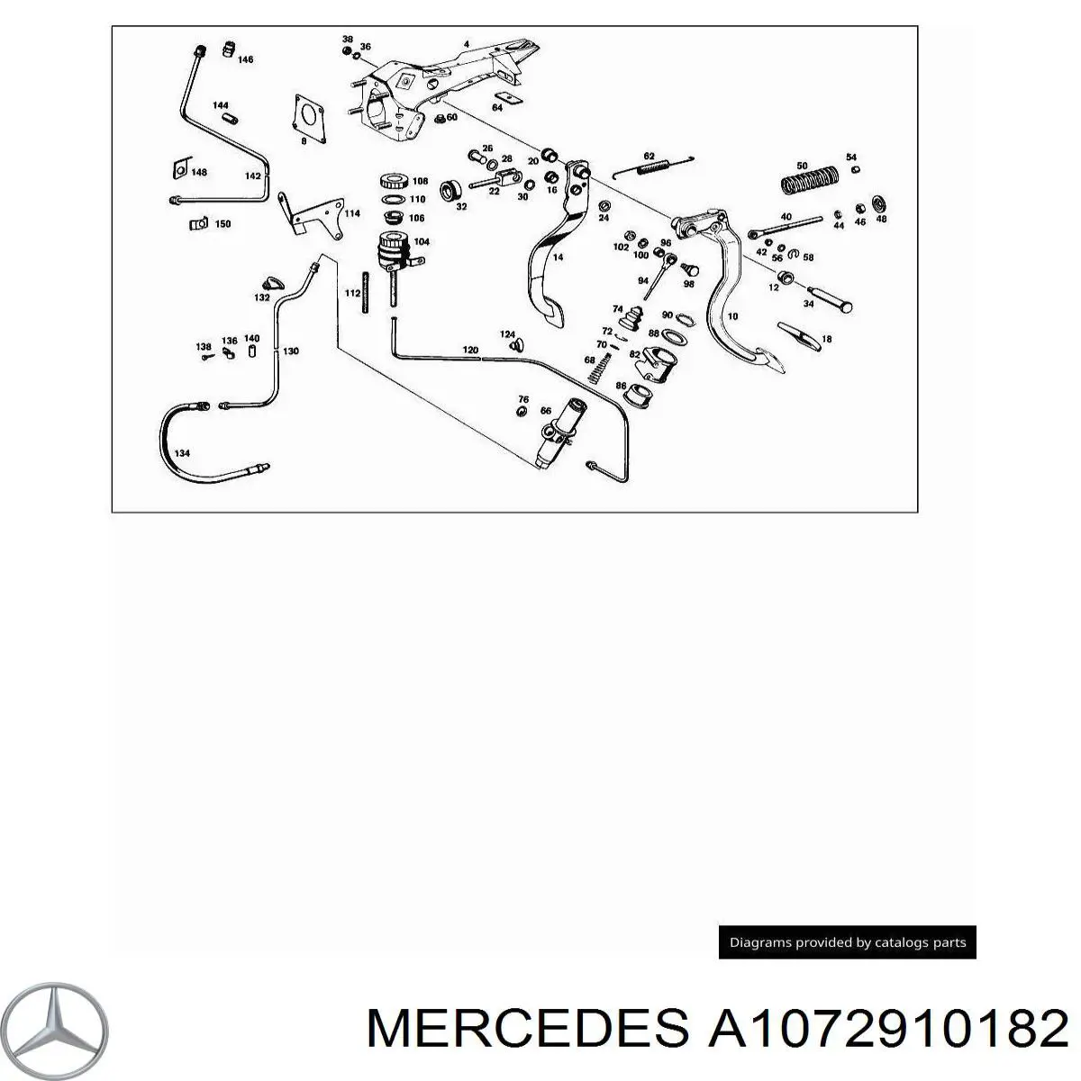 A1072910182 Mercedes revestimiento del pedal, pedal de embrague