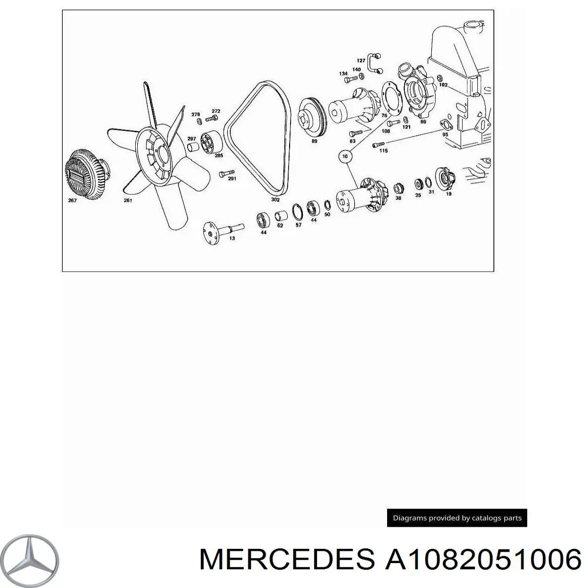 A1082051006 Mercedes rodete ventilador, refrigeración de motor