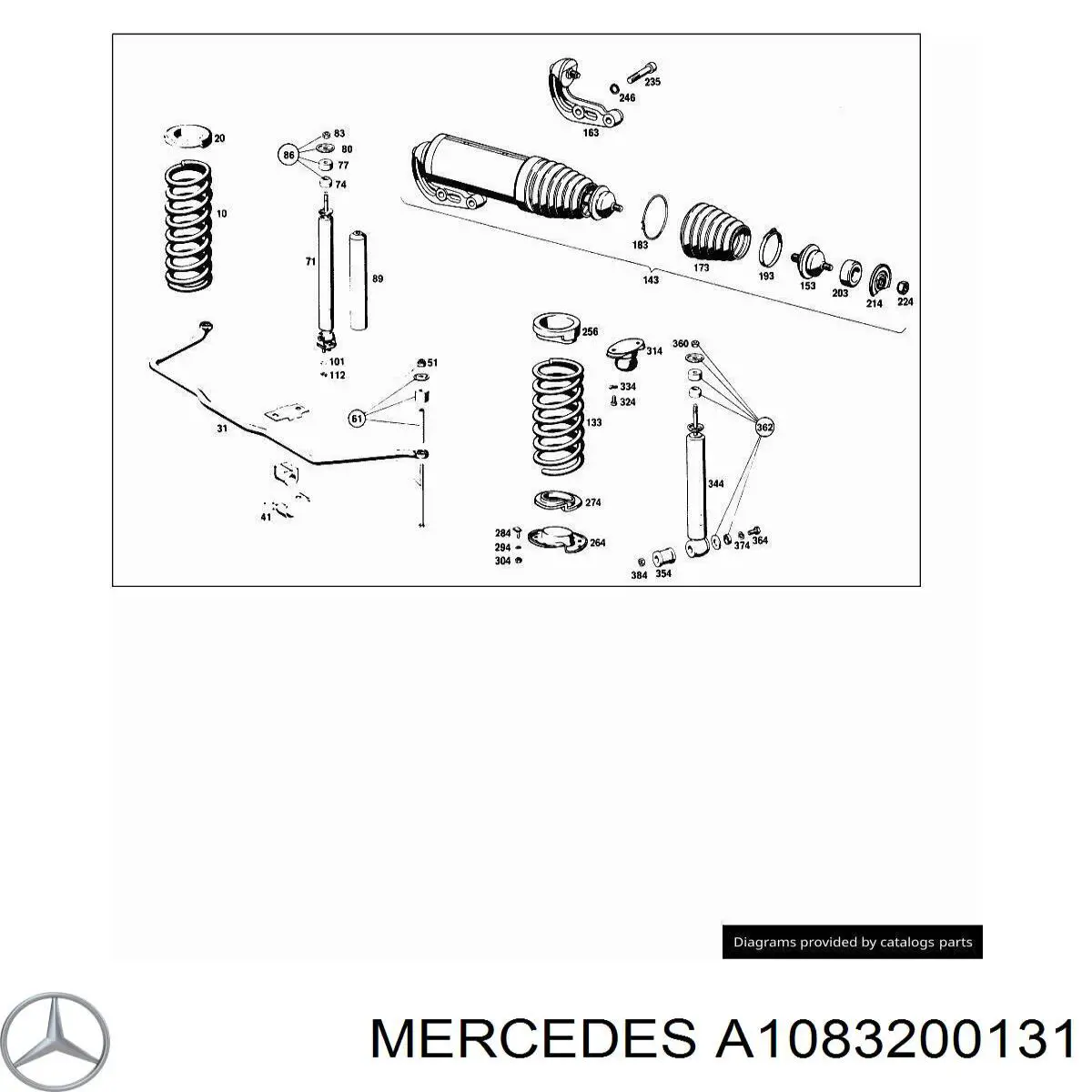 A1083200131 Mercedes amortiguador trasero