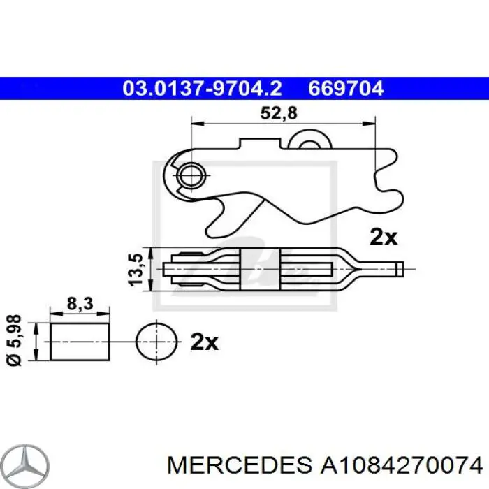 A1084270074 Mercedes kit reparación, palanca freno detención (pinza freno)