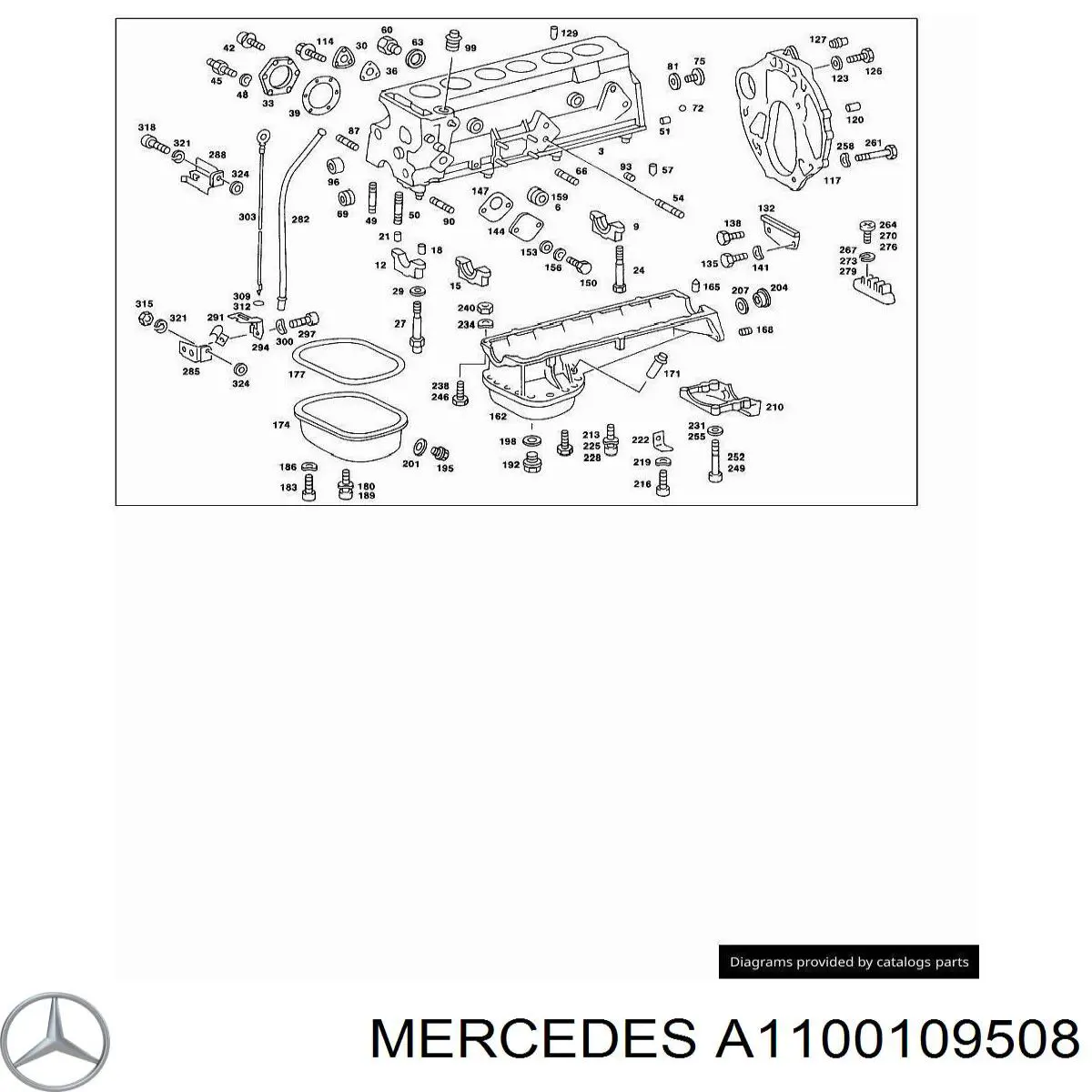 1100109508 Mercedes juego completo de juntas, motor, inferior