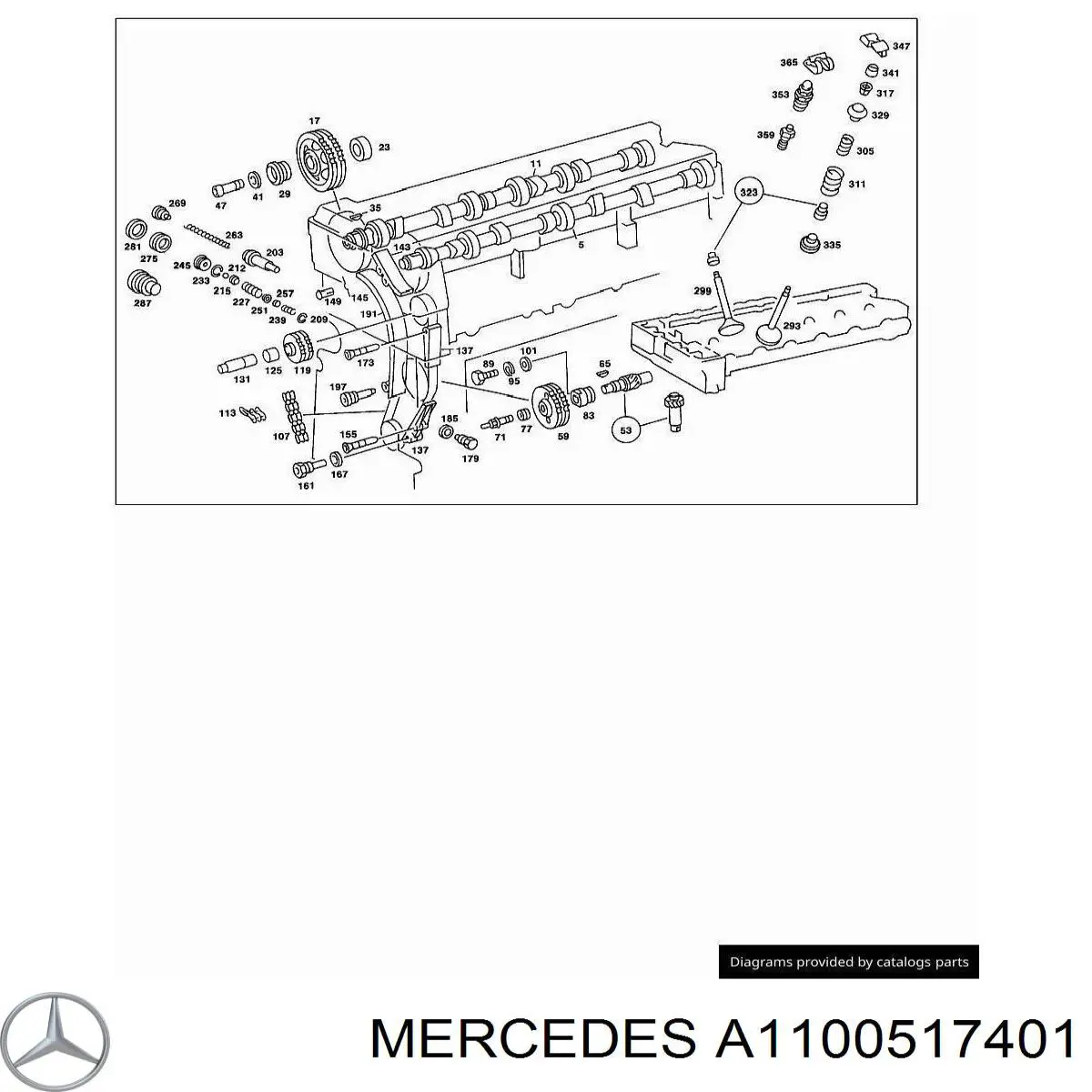 Árbol de levas de entrada para Mercedes E (C123)