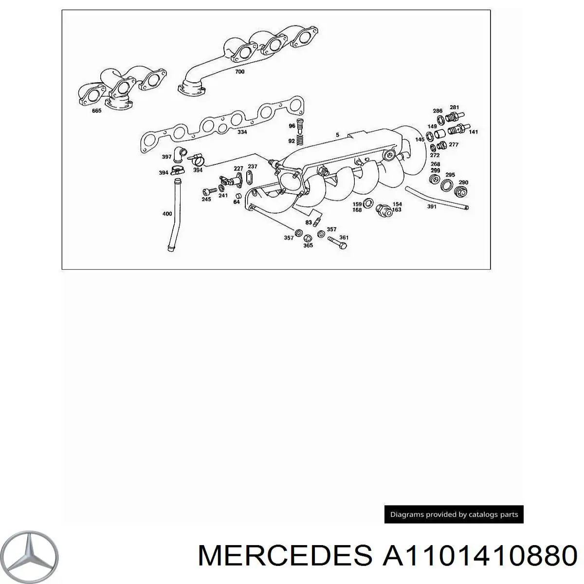 A1101410880 Mercedes junta, colector de admisión