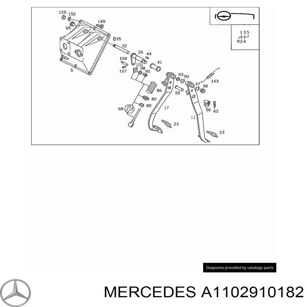 Cubierta del pedal de embrague Mercedes A1102910182 precio, desde 3,99 EUR