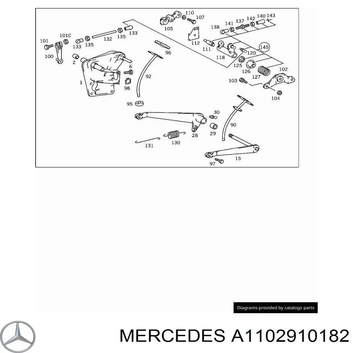 A1102910182 Mercedes revestimiento del pedal, pedal de embrague