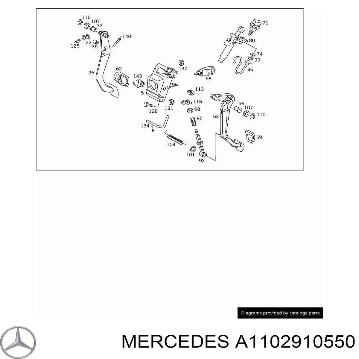 Casquillo del eje del pedal de embrague A1102910550 Mercedes