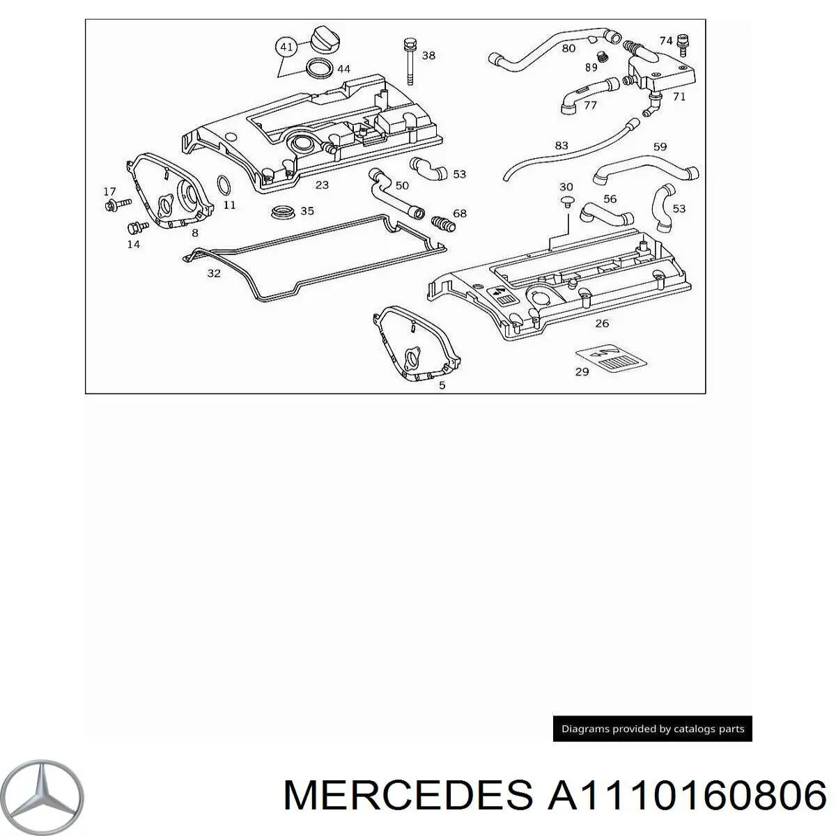 Comprar A1110160806 Mercedes Tapa delantera de la culata