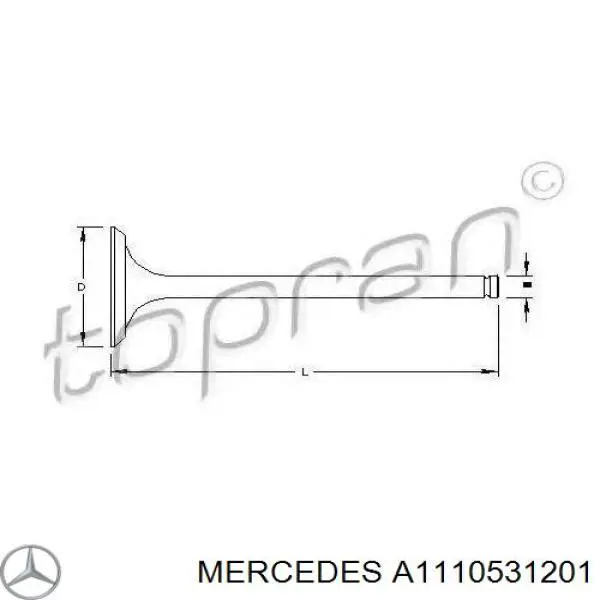 A1110531201 Mercedes válvula de admisión