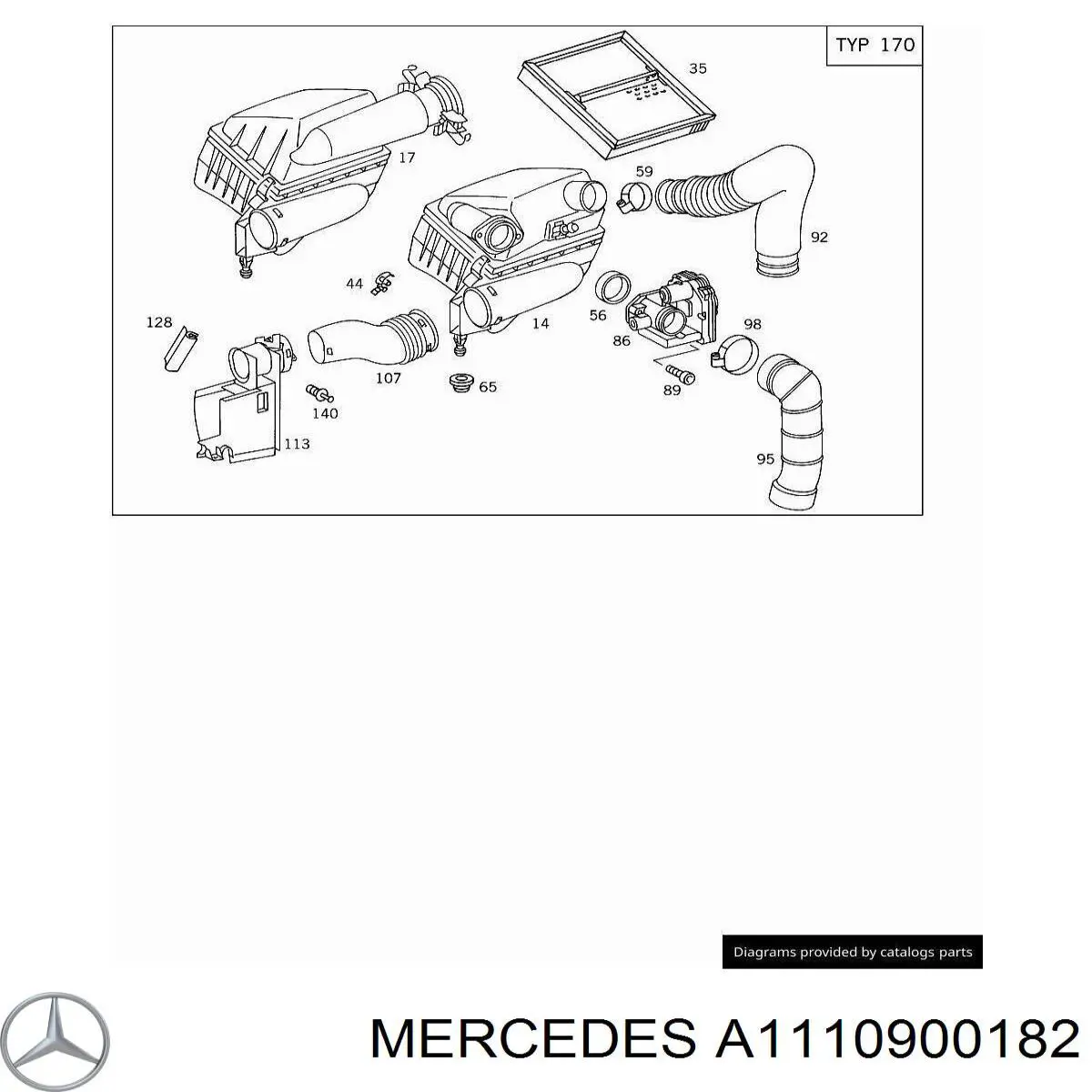 Conducto de aire, salida del filtro de aire Mercedes A1110900082 precio, desde 39,20 EUR