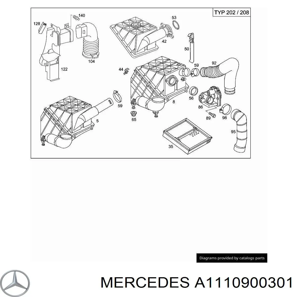 A1110900301 Mercedes caja del filtro de aire