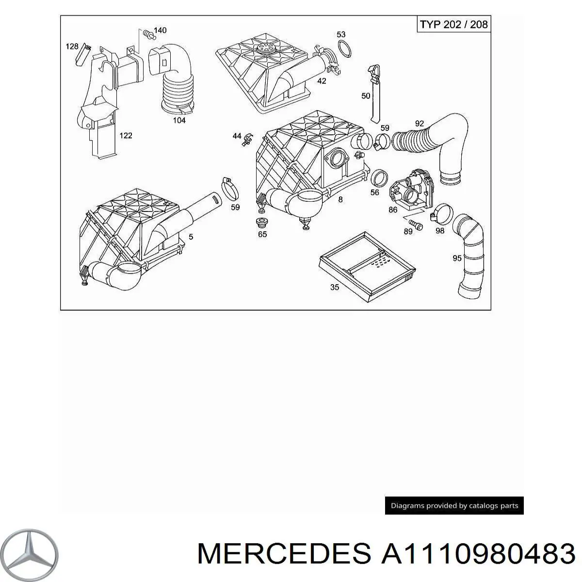 Conducto de aire, salida del filtro de aire Mercedes A1110980183 precio, desde 39,20 EUR
