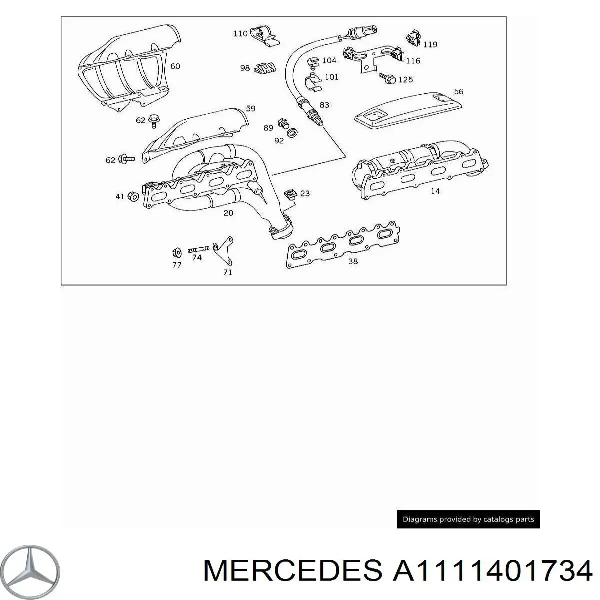 A1111401734 Mercedes Escudo térmico del colector de escape