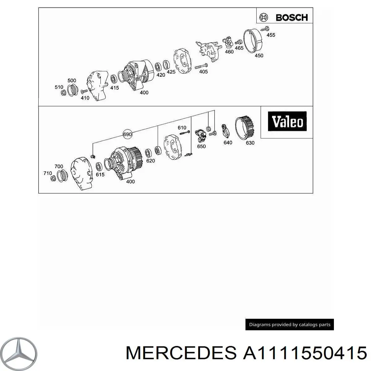A1111550415 Mercedes polea del alternador