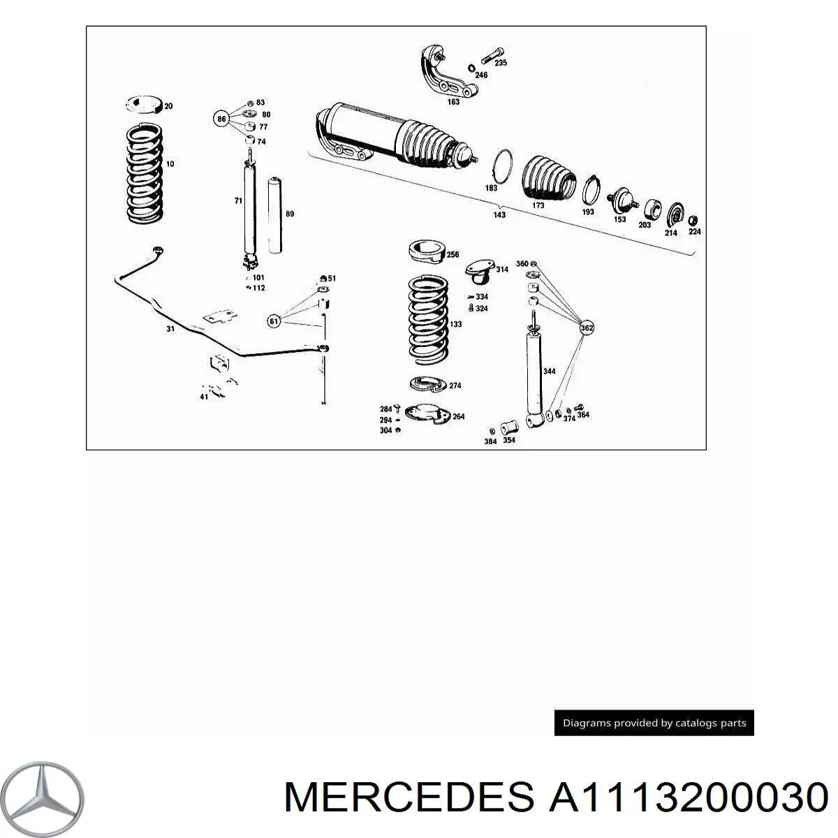 A1113200030 Mercedes amortiguador delantero