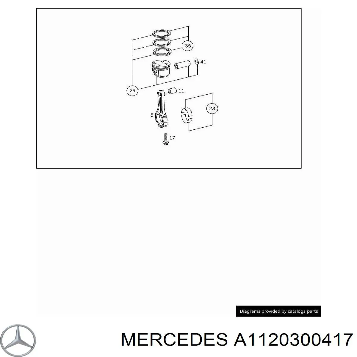 A1120300417 Mercedes pistón completo para 1 cilindro, std