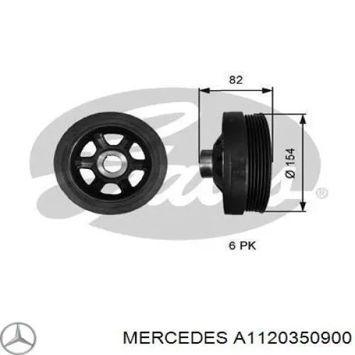A1120350900 Mercedes polea de cigüeñal