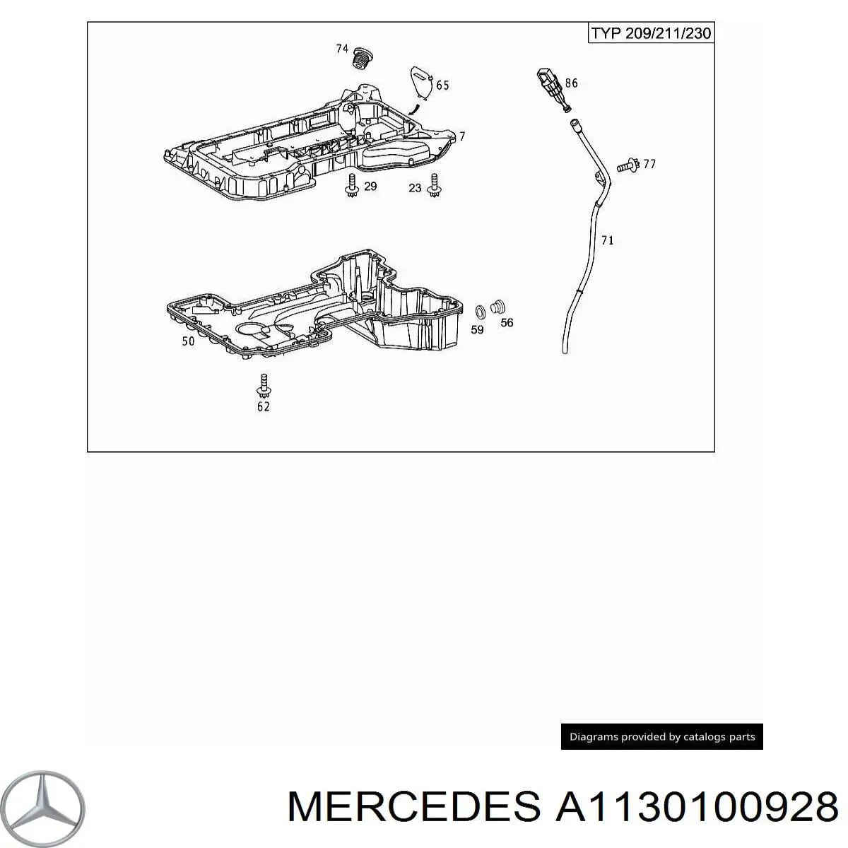 Cárter de aceite del motor Mercedes A1130100928 precio, desde 406,11 EUR