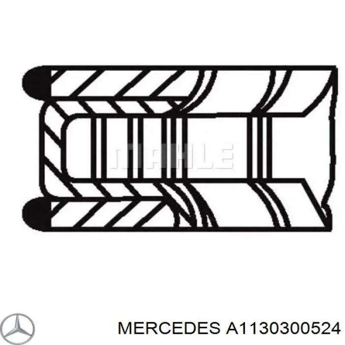 A1130300524 Mercedes juego de aros de pistón para 1 cilindro, cota de reparación +0,25 mm
