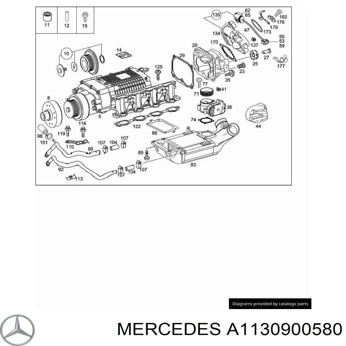 A113090058080 Mercedes Compresor de sobrealimentación del motor