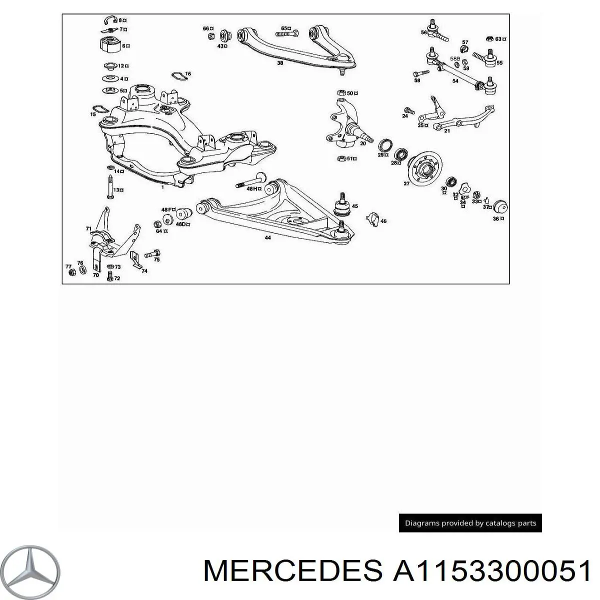 A1153300051 Mercedes cojinete de rueda delantero